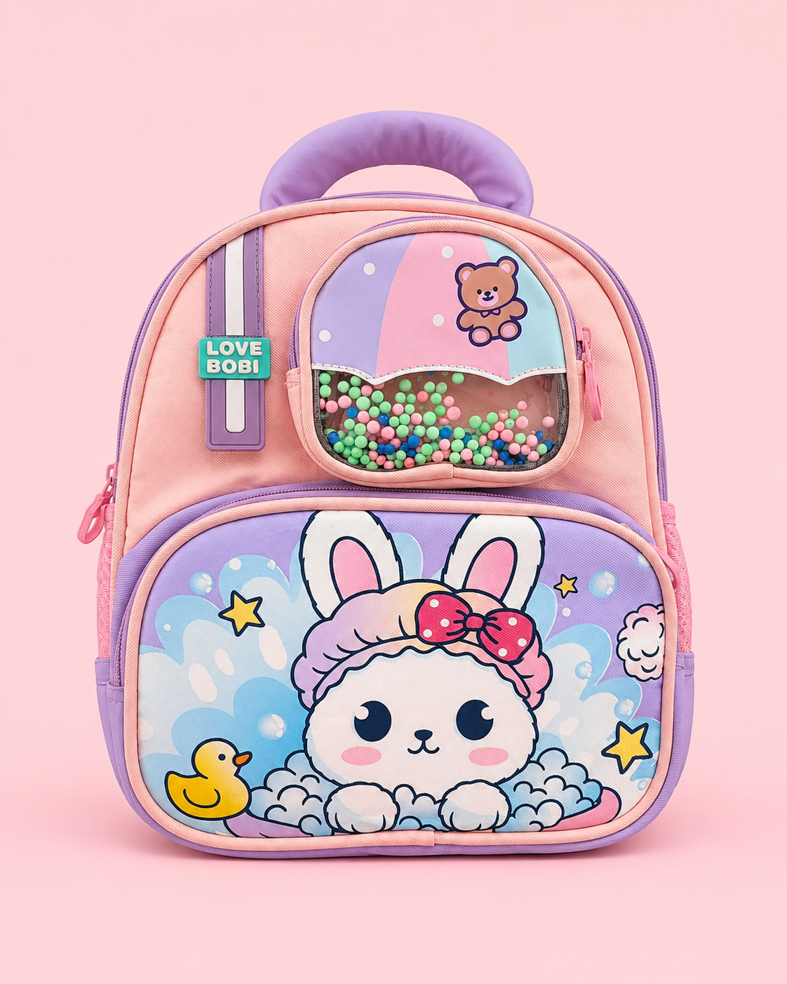 Little Explorer Pre-School Backpack | Cute Bunny Design Lightweight Toddler School Bag | Nursery & Preschool Cartoon Backpack with Front Pocket