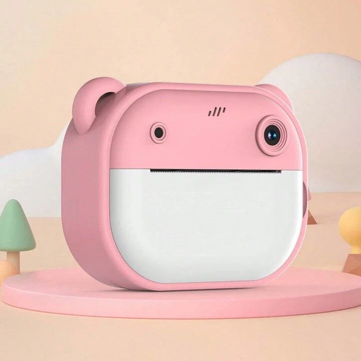Kids Toy DIY Instant Black/White Print Digital Camera/Video Recorder with 2.4 inch Display + 48 MP Photo Resolution with Inbuilt Games and Filters Best for Gifting & Fun Purpose - PINK