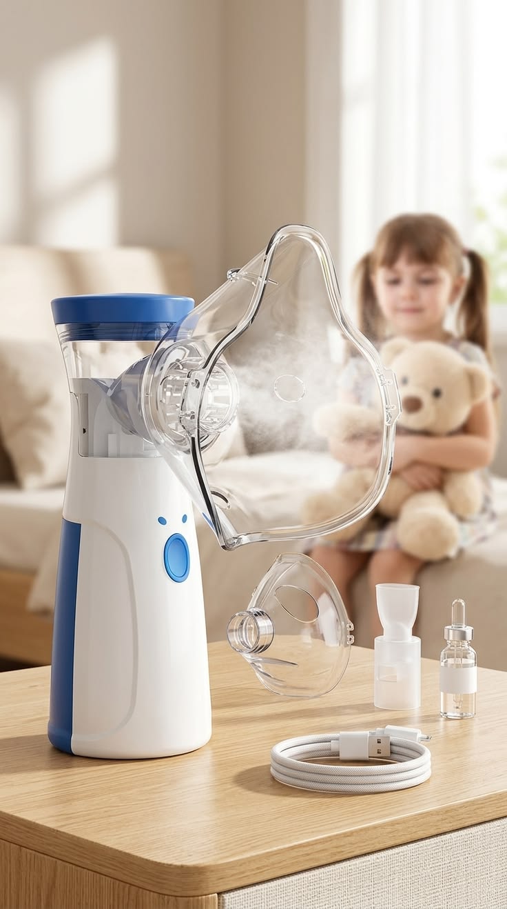 Portable Mesh Nebuliser – Rechargeable Silent Nebulizer for Kids & Adults