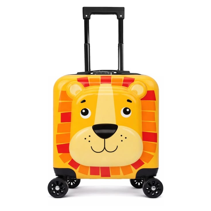 Animal Adventure Kids Trolley Suitcase with 360° Spinner Wheels - Lion