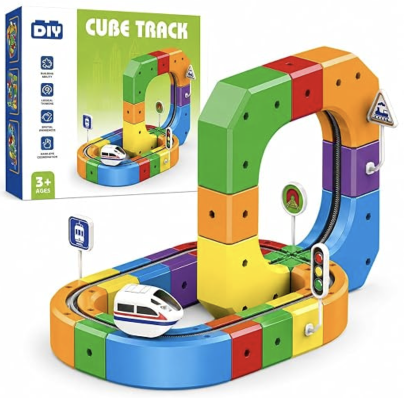 DIY Cube Track Magic Rail Train Set 51 Peices