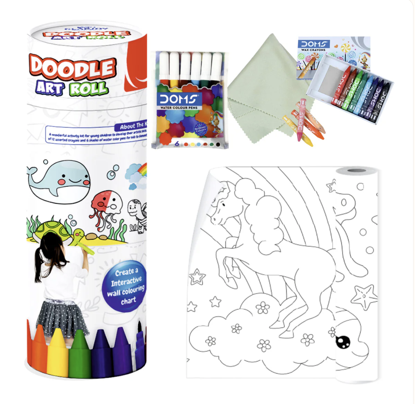 Reusable Doodle Art Roll – Jungle Theme (2 meters) for kids of Ages 3+ years